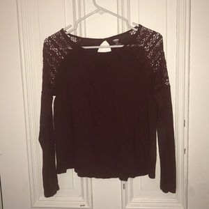 Burgundy long sleeve old navy top